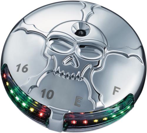 2009-2019 for Harley Road King EFI FLHR Zombie LED Fuel and Battery Gauge Chrome