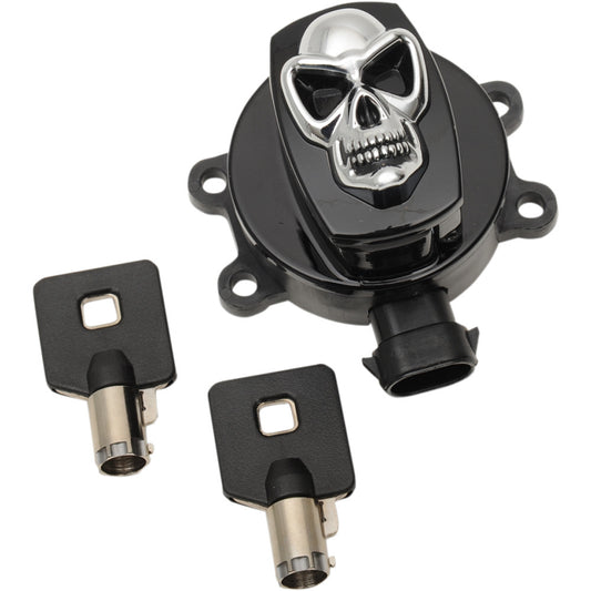15-21 for Harley Tri Glide Ultra Classic FLHTCUTG Ignition Switch Skull Black