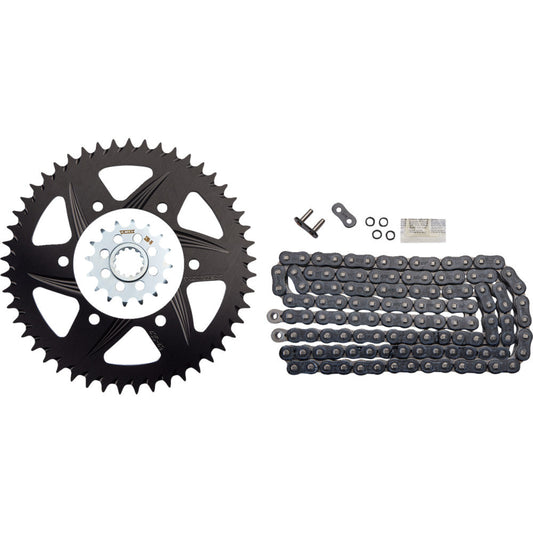 09-'14 for Yamaha YZF-R1 Sprocket/Chain Kit Stl/Alu 16/49T Blk Rx3 520-120L Blk