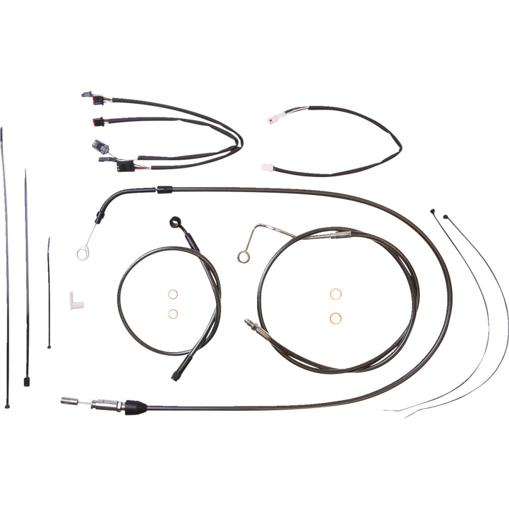 21-22 for Harley FLHT/FLHX/S/ST MAGNUM Control Cable Kit Black Pearl 12-14