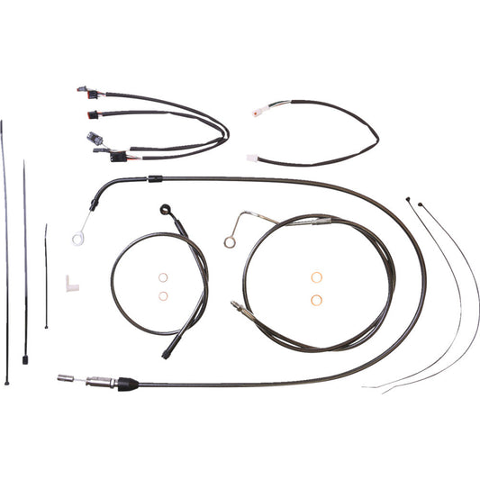 21-22 for Harley FLHT/FLHX/S/ST MAGNUM Control Cable Kit Black Pearl 12-14" Bars