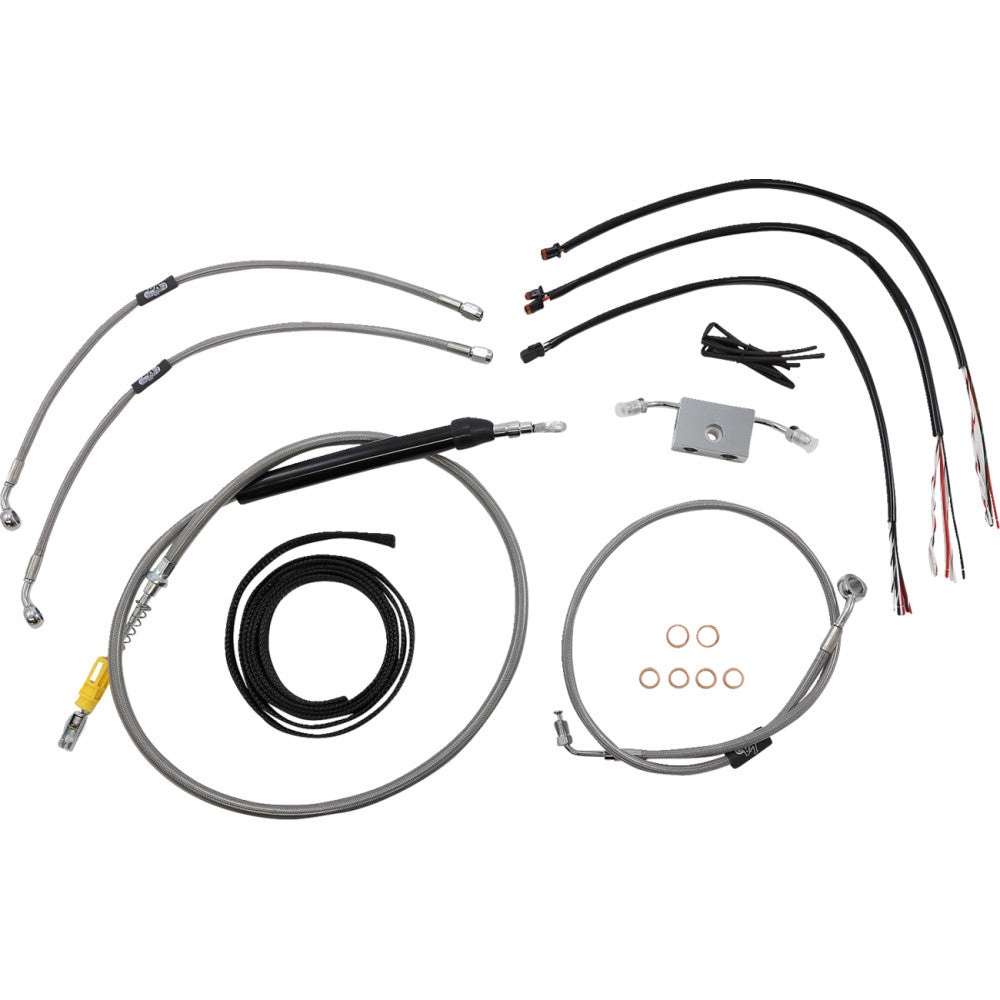 18-22 for Harley FXFB/S ABS Dual Disc LA CHOP Cable Kit Complete 15-17