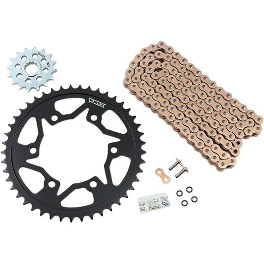 06-'16 for Yamaha YZF-R6 Sprocket/Chain Kit Stl/Stl 15/45T Sil Sx3 525-114L Gld