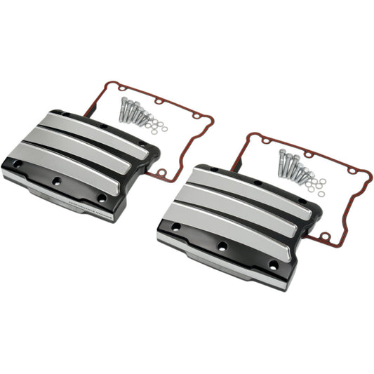 12-17 for Harley FLS Rocker Cover Box Scalloped Platinum Cut Twin Cam 0177-21-BM
