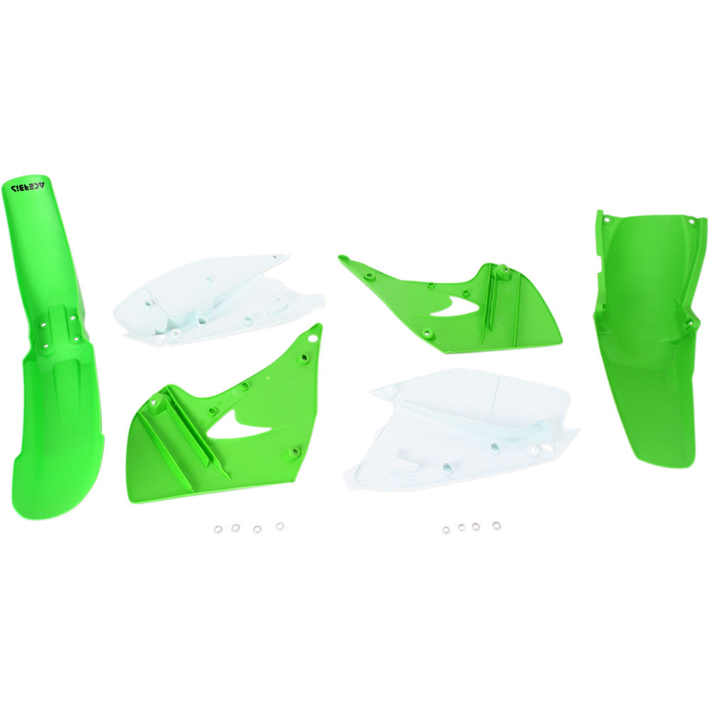 03-07 for Kawasaki KX 250 Standard Replacement Body Kit '05 OE Green/White