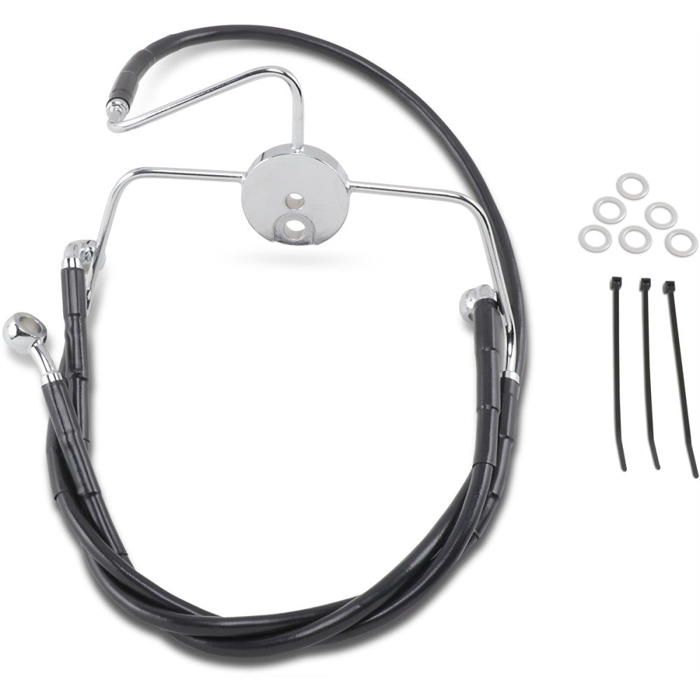 99-07 for Harley FLHR, 99-06 FLTR/I DS Ext Front Brake Line Kit +4 Lower/Upper
