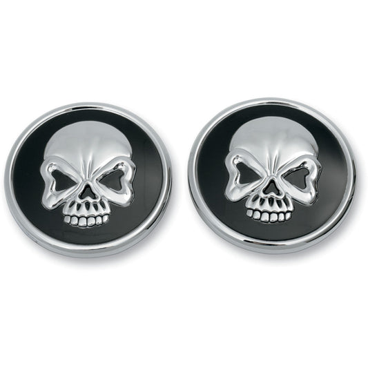 93-96 for Harley Wide Glide FXDWG DRAG SPECIALTIES Skull Gas Caps Screw-In Pair