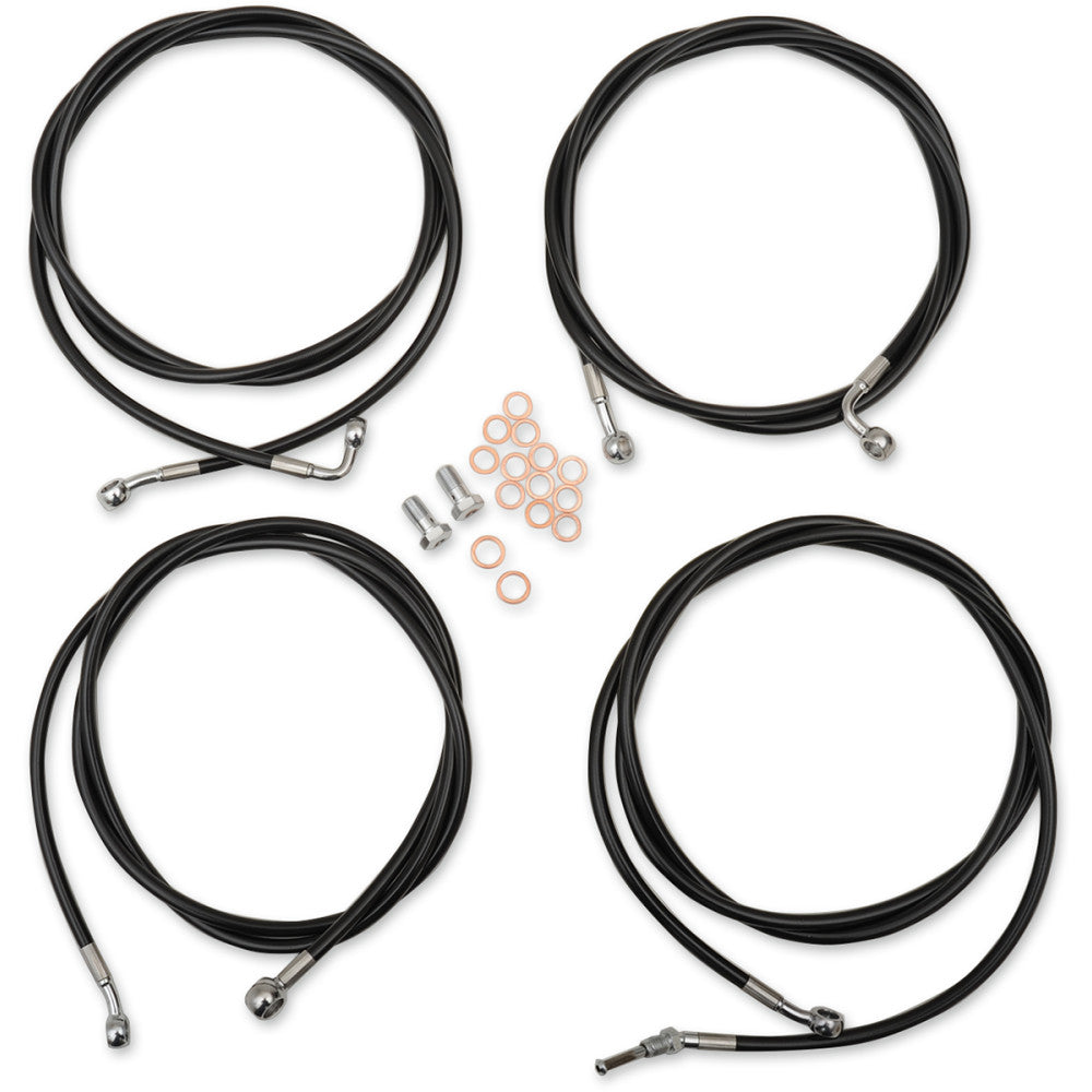 2017-2020 for Harley FLHX Black Vinyl Handlebar Cable/Brake Line Kit Ape Hanger