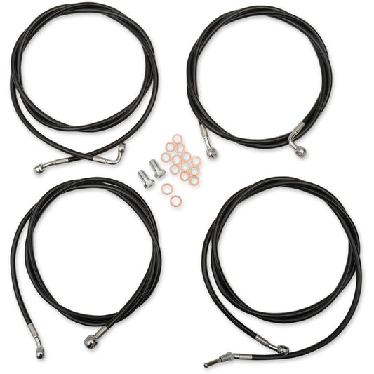 2017-2020 for Harley FLHX Black Vinyl Handlebar Cable/Brake Line Kit Ape Hanger