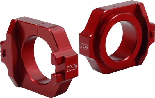 2009-2022 for Honda CRF250R WORKS CONNECTION Elite Axle Block Red 17-225