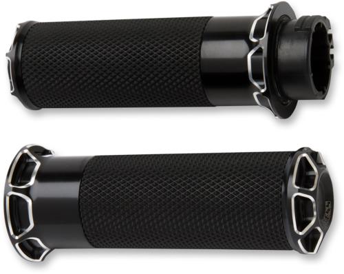 2010-2021 for Harley Sportster XLX ARLEN NESS Grips Beveled Cable Black 07-331