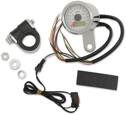 02-03 for Harley 883 XLR Programmable Speedometer Stainless Steel White Face 1-7