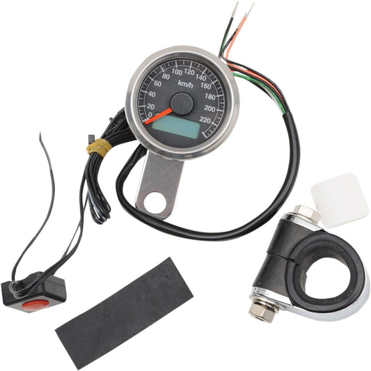 02-03 for Harley 883 XLR 1.87" KM/H Programmable Mini Speedometer Polished Black