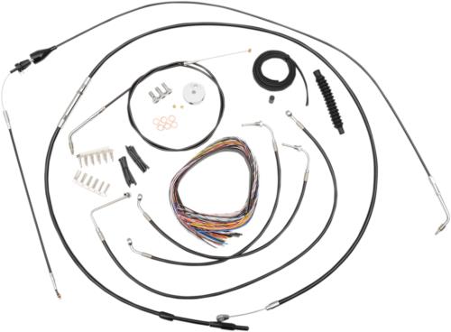 07 for Harley FLHX Cable/Brake Line Kit 12" 14" hangers LA-8005KT2B-13B