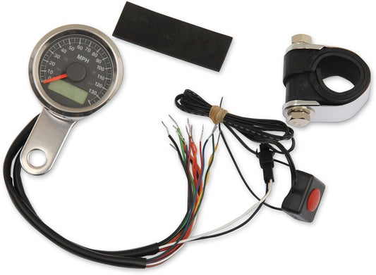 02-03 for Harley 883 XLR Programmable Speedometer Stainless Steel Black Face 1-7