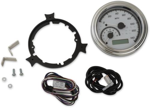 09-13 for Harley FLHR DAKOTA Analog/Digital Gauge System White/Gray/Chrome