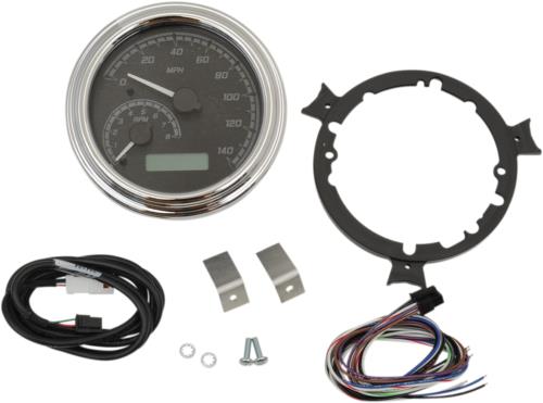 09-13 for Harley FLHR DAKOTA Analog/Digital Gauge SystemGray/Chrome MVX-04-KG-C