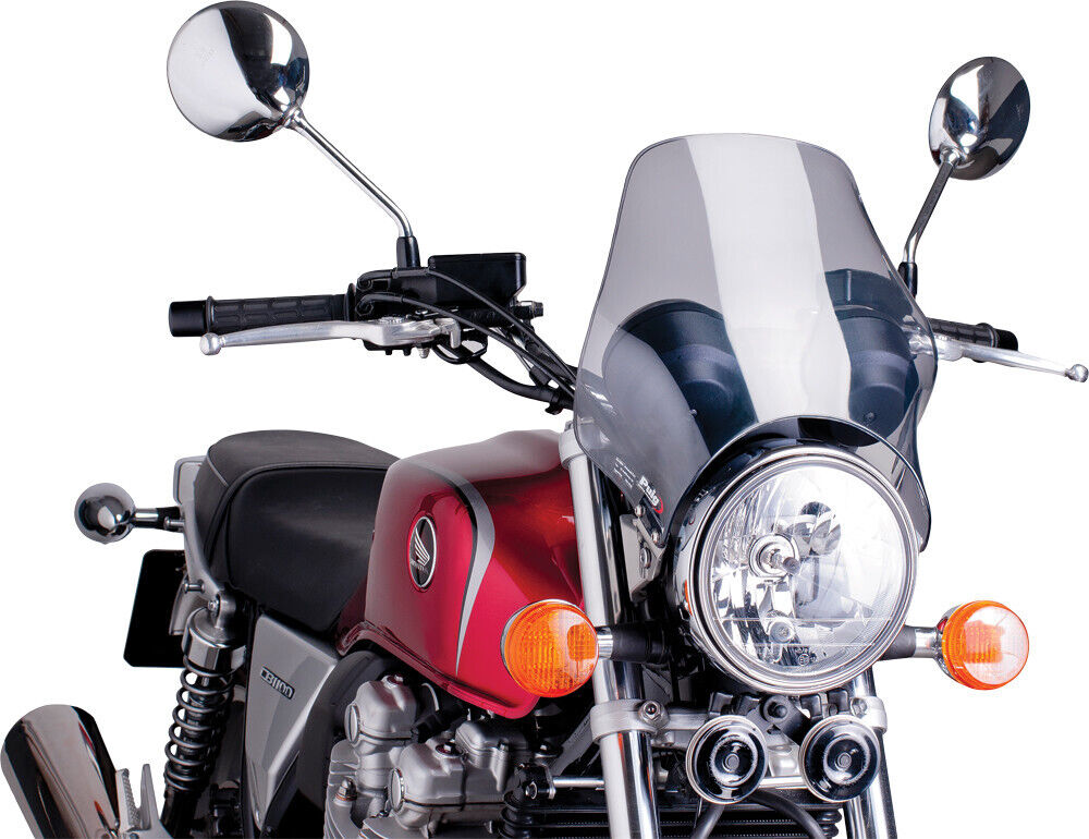 01-'13 for Triumph Bonneville 800 PUIG Windscreen Naked Headlight Mount Smoke