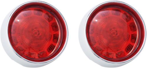 2008-2011 for Harley Fat Bob FXDF Bullet Turn Signal 1156 Chrome Red Lens