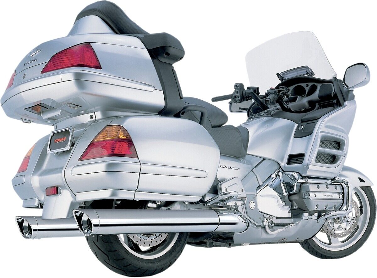 01-11 for Honda GL1800 Gold Wing COBRA Mufflers Scalloped Tips '01-'11