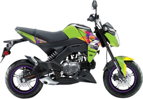 2017-2020 for Kawasaki Z 125 Pro D'COR VISUALS Graphic Kit Pro Retro Mix Green