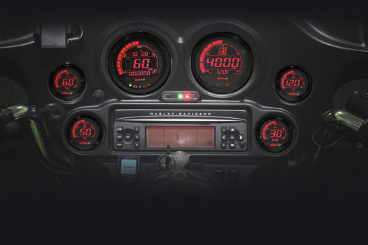 09-13 for Harley Tri Glide Ultra Classic FLHTCUTG HD-02 6-Piece Gauge Kit Black