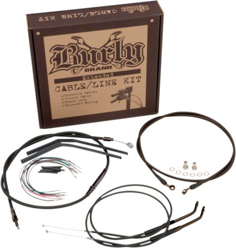 07-10 for Harley FLSTFI BURLY BRAND Control Kit 14" Ape Hanger Handlebars B30-10