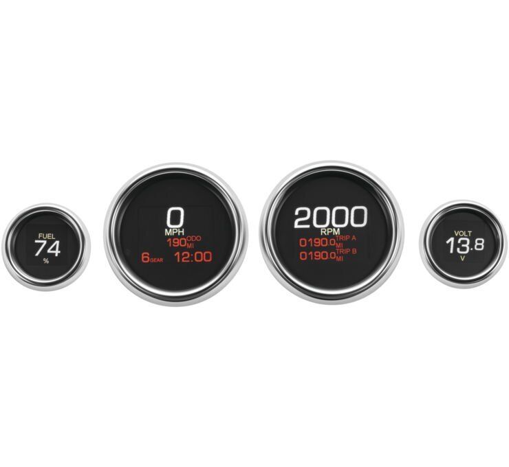 96-03 for Harley FLHTCI MLX 4-Gauge Instrument Kit Chrome Bezel MLX-8496