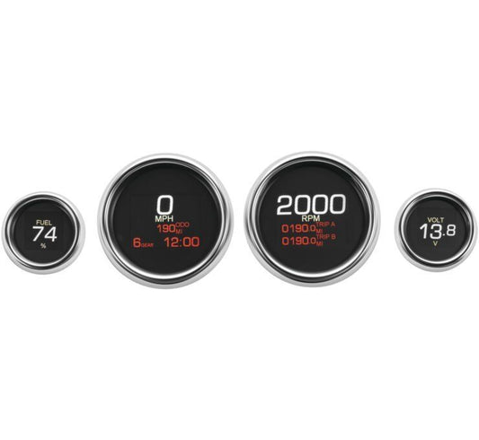 96-03 for Harley FLHTCI MLX 4-Gauge Instrument Kit Chrome Bezel MLX-8496