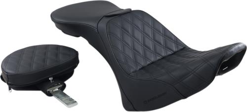 06-17 for Harley FLSTN SADDLEMEN Explorer Seat W/ Backrest Lattice Stitched