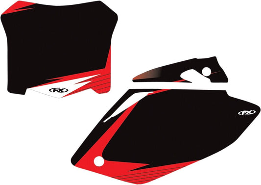 06-07 for Honda CRF250R FACTORY EFFEX Graphic Number Plates Black/Red