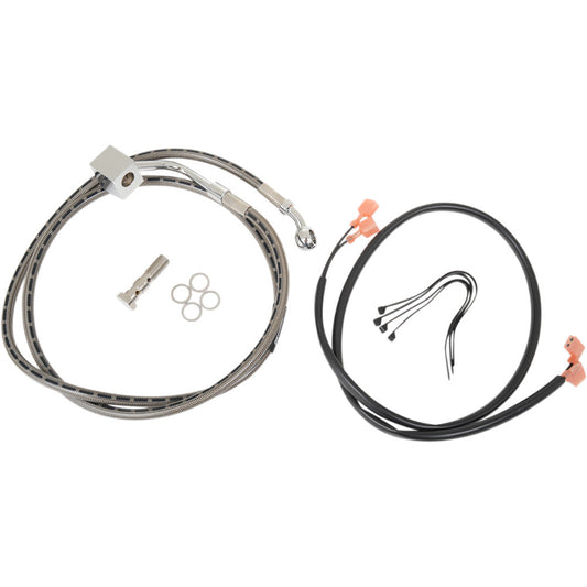 87-90 for Harley Softail FLST RUSSELL Brake Line Rear Stainless Steel R08839DS