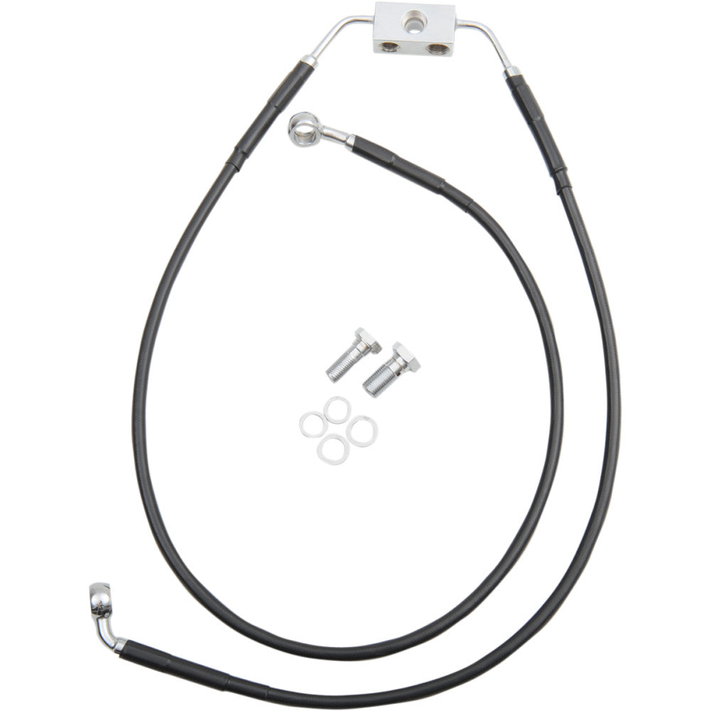 12-17 for Harley FXDB DS Extended Front Brake Line Kit +4 Lower/Upper W/ ABS