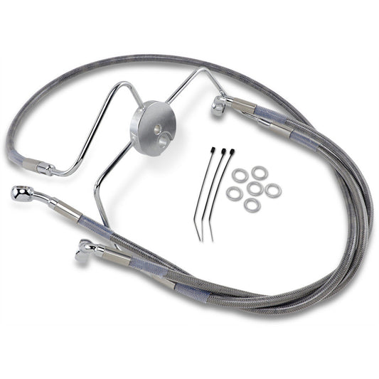 99-07 for Harley FLHR, 99-06 FLTR/I DS Extended Front Brake Line Kit +10