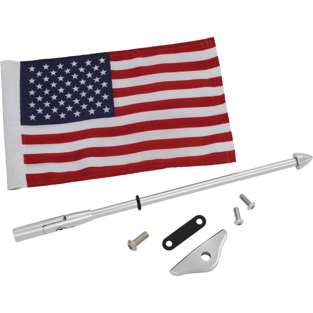 2018-2020 for Honda GL1800 Gold Wing SHOW CHROME Folding Flag Pole Chrome 52-965