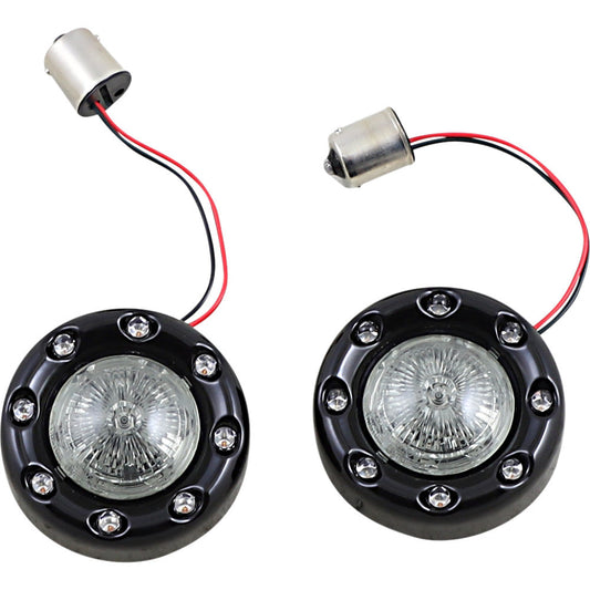 21 for Harley Softail Low Rider S FXLRS Bullet Turn Signal 1156 Black Smoke Lens