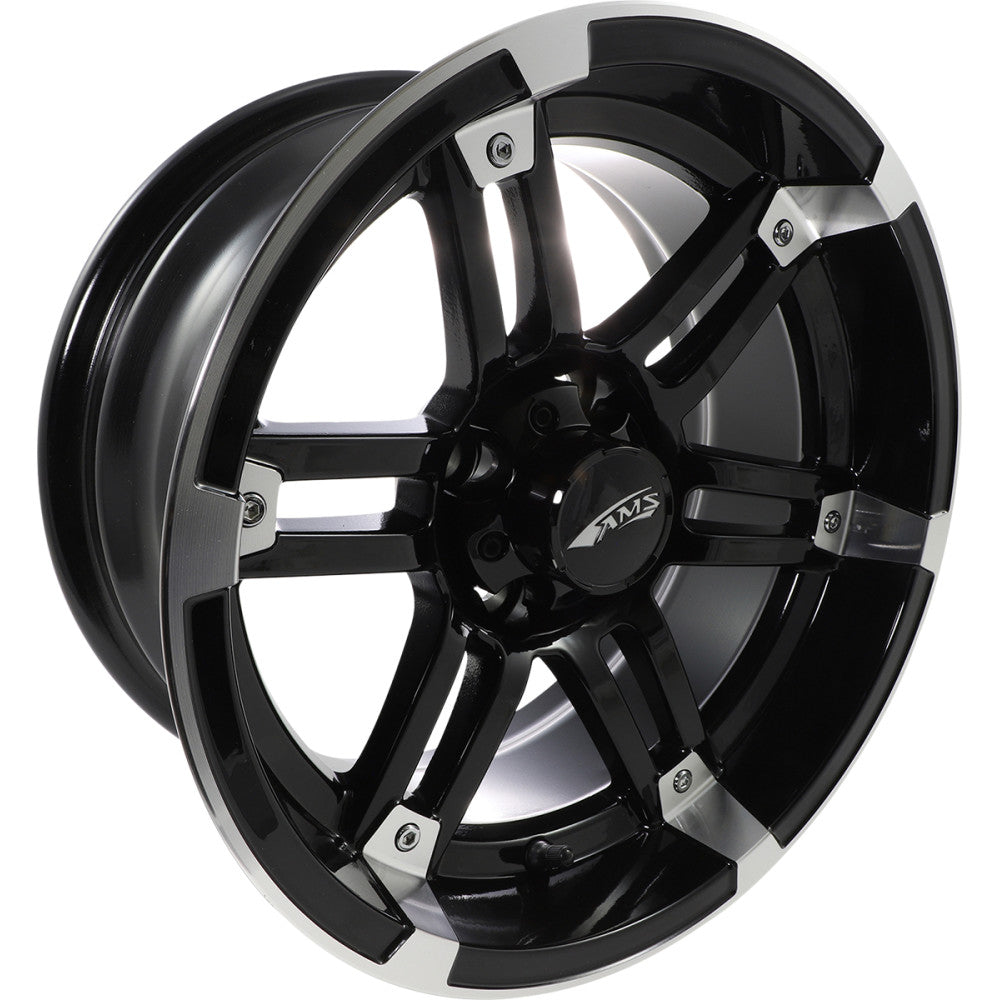 94-96 for Polaris Sportsman 400 4x4 Wheel Front/Rear Machined Black 14x7 4/4 3+4