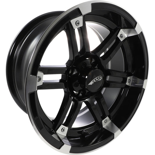 94-96 for Polaris Sportsman 400 4x4 Wheel Front/Rear Machined Black 14x7 4/4 3+4