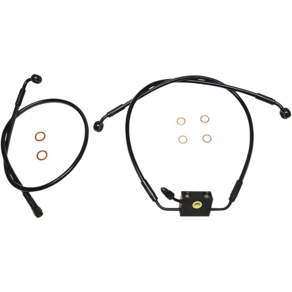 18-20 for Harley 114 FXFBS Brake Line XR Dual Disc ABS Black SBB1335-30