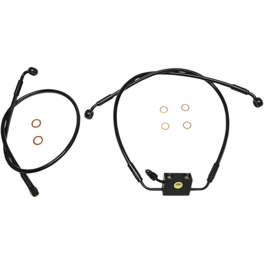 18-20 for Harley 114 FXFBS Brake Line XR Dual Disc ABS Black SBB1335-30
