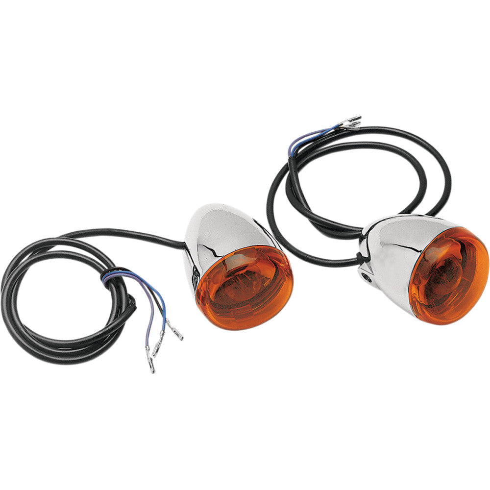 87-03 for 883 Hugger XLH Front Signal Light Assembly Chrome/Amber Dual-Filament