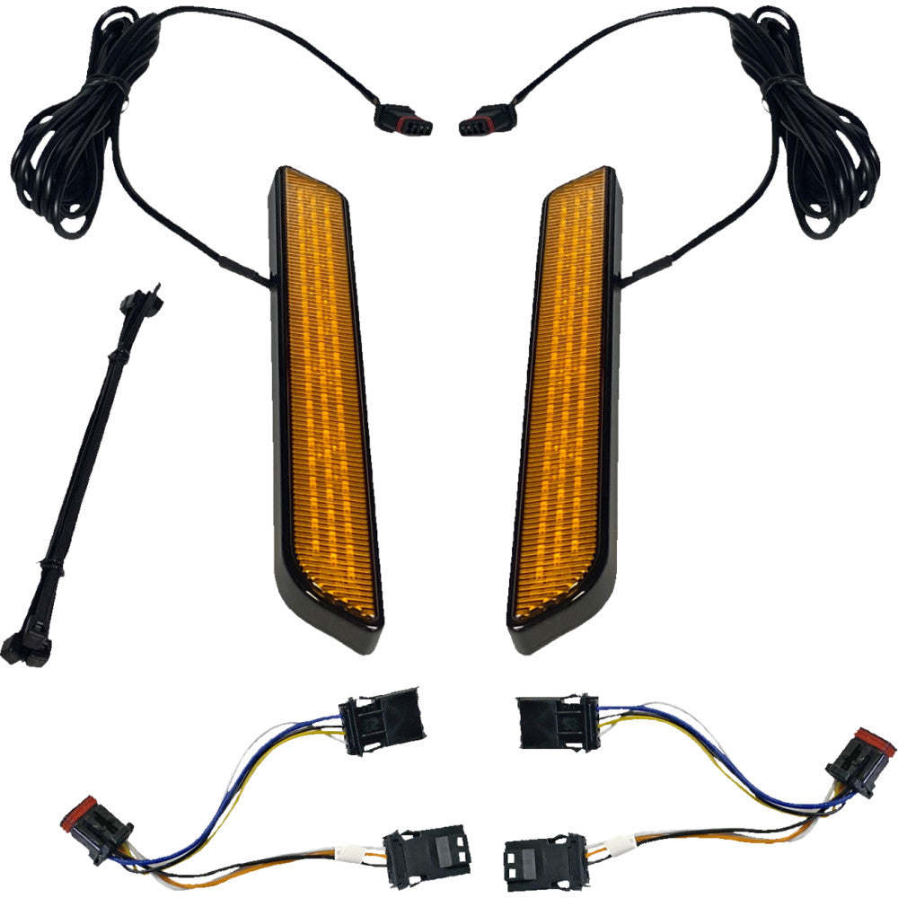 2014-2021 for Harley Street Glide Special FLHXS LED Fork Light Amber Black
