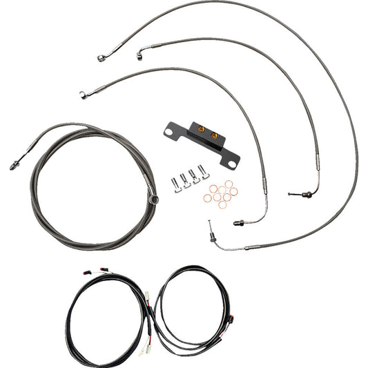 21-22 for Harley FLHT/FLHR w/ABS LA CHOP Cable Kit Plug&Play Mini Apes Stainless