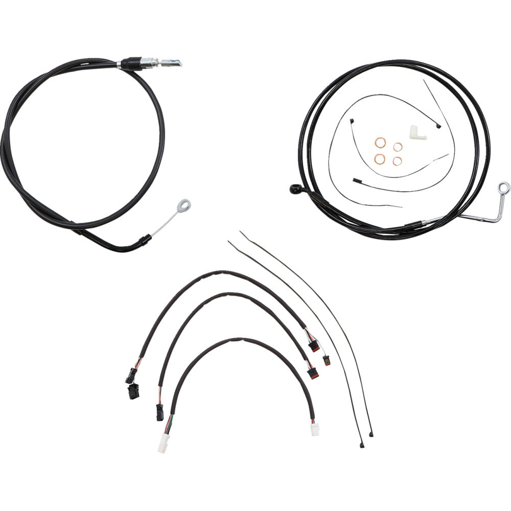 21-22 for Harley FLHT/FLHX/S/ST MAGNUM Control Cable Kit XR Black 12-14