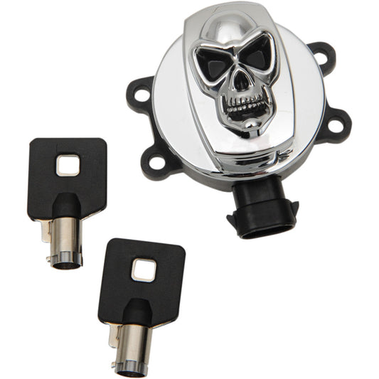 15-21 for Harley Freewheeler FLRT DRAG SPECIALTIES Ignition Switch Skull Chrome