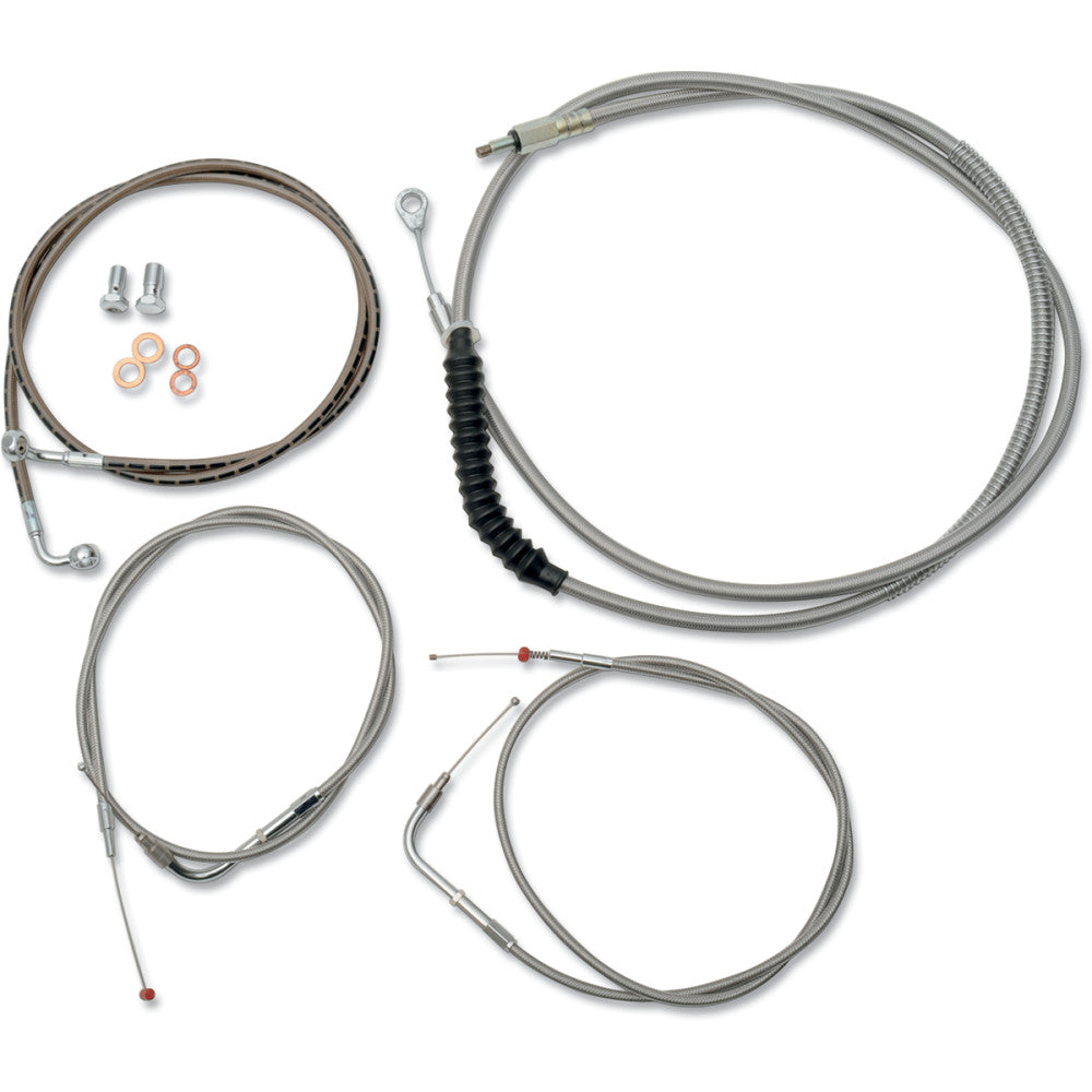 03-05 for Harley Softail Night Train F Stainless Handlebar Cable/Brake Line Kit