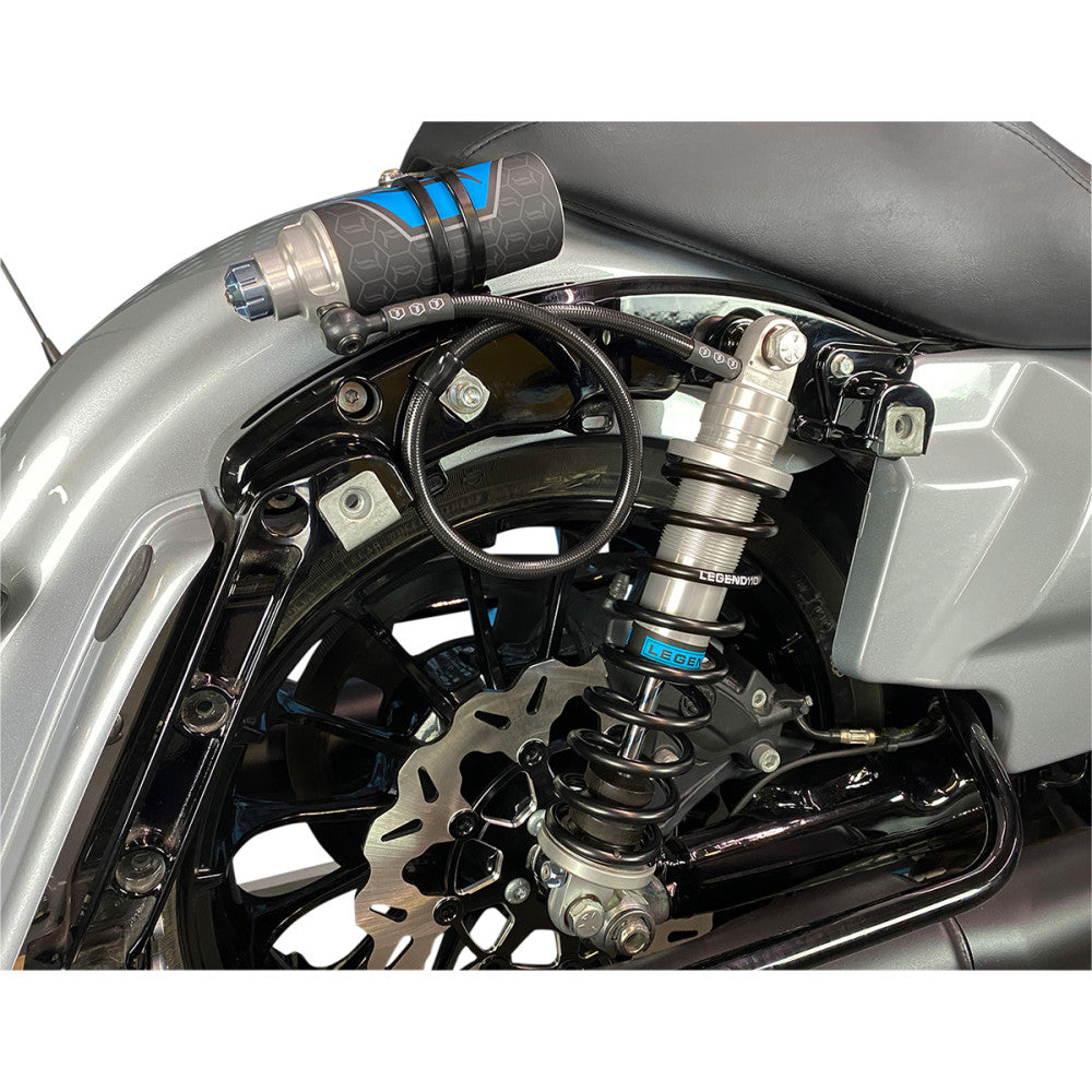 2014+ Harley Davidson FL REVO ARC Remote Reservoir Shocks Standard Clear 14