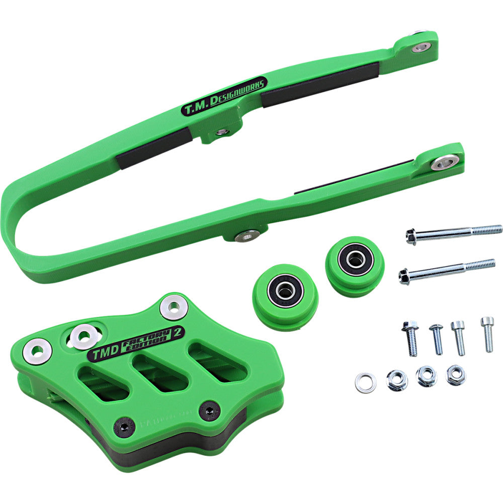 09-16 for Kawasaki KXF 250 T.M. DESIGNWORKS Chain Guide/Slider Green KCP-K09-GR