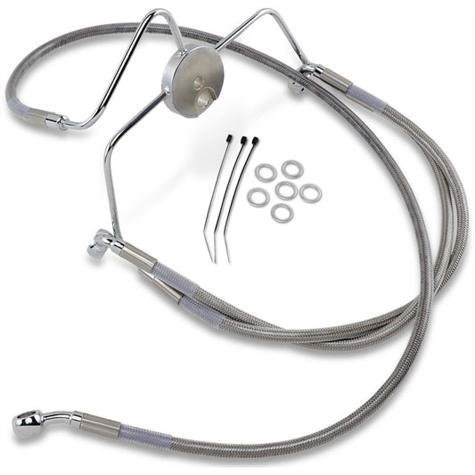 99-07 for Harley FLHR, 99-06 FLTR/I DS Extended Front Brake Line Kit +6