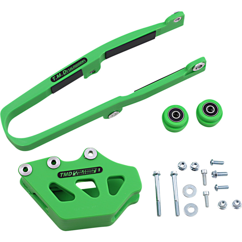 08-14 for Kawasaki KLX 450 T.M. DESIGNWORKS Chain Guide/Slider Green KCP-KXK-GR